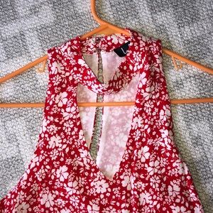 Red/White Floral Flow Dress